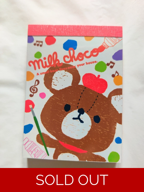 Q-Lia Milk Choco Bear Kawaii Mini Memo Pad